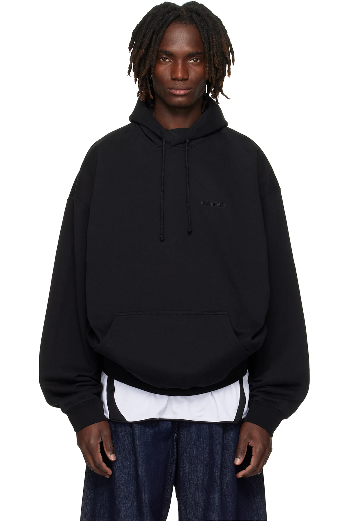 Black Logo Oversized Hoodie