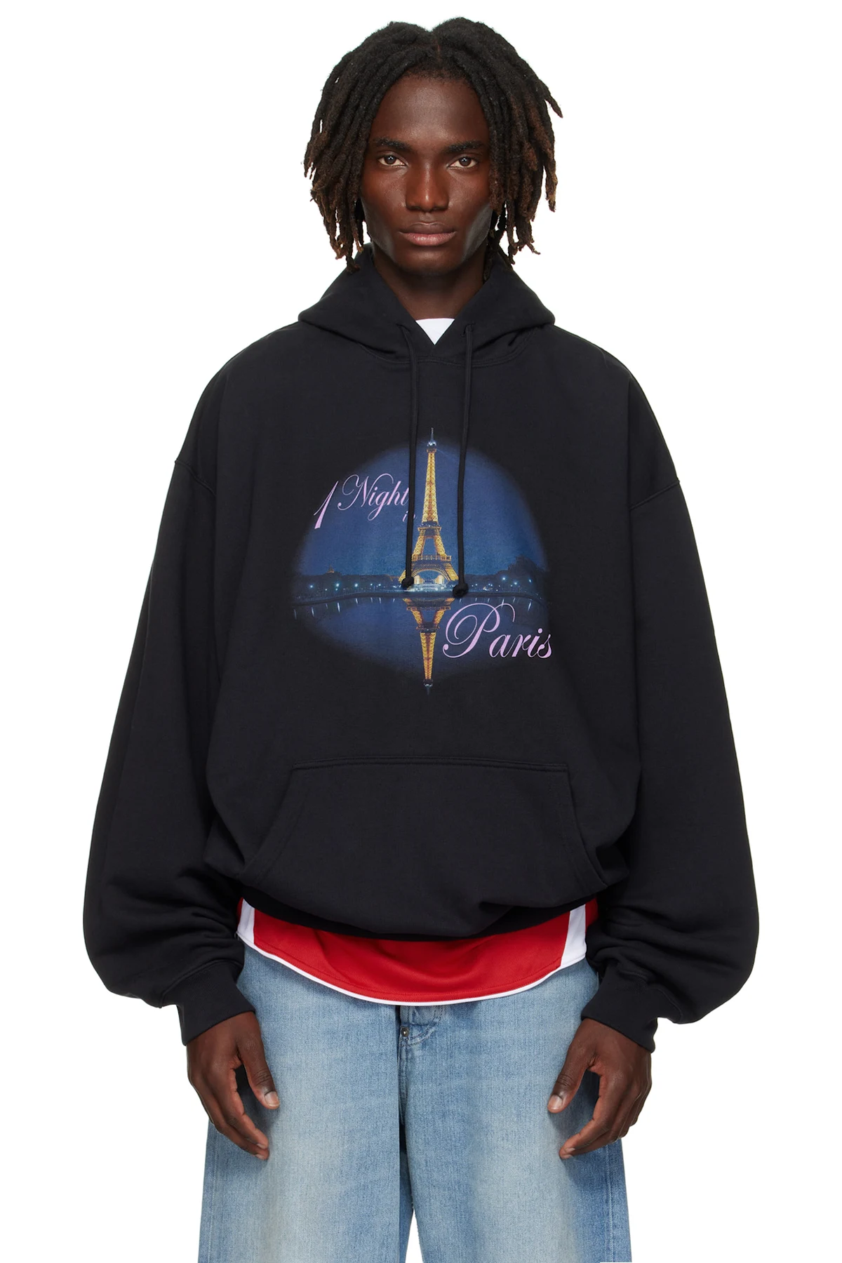 Black 'Night In Paris' Oversized Hoodie