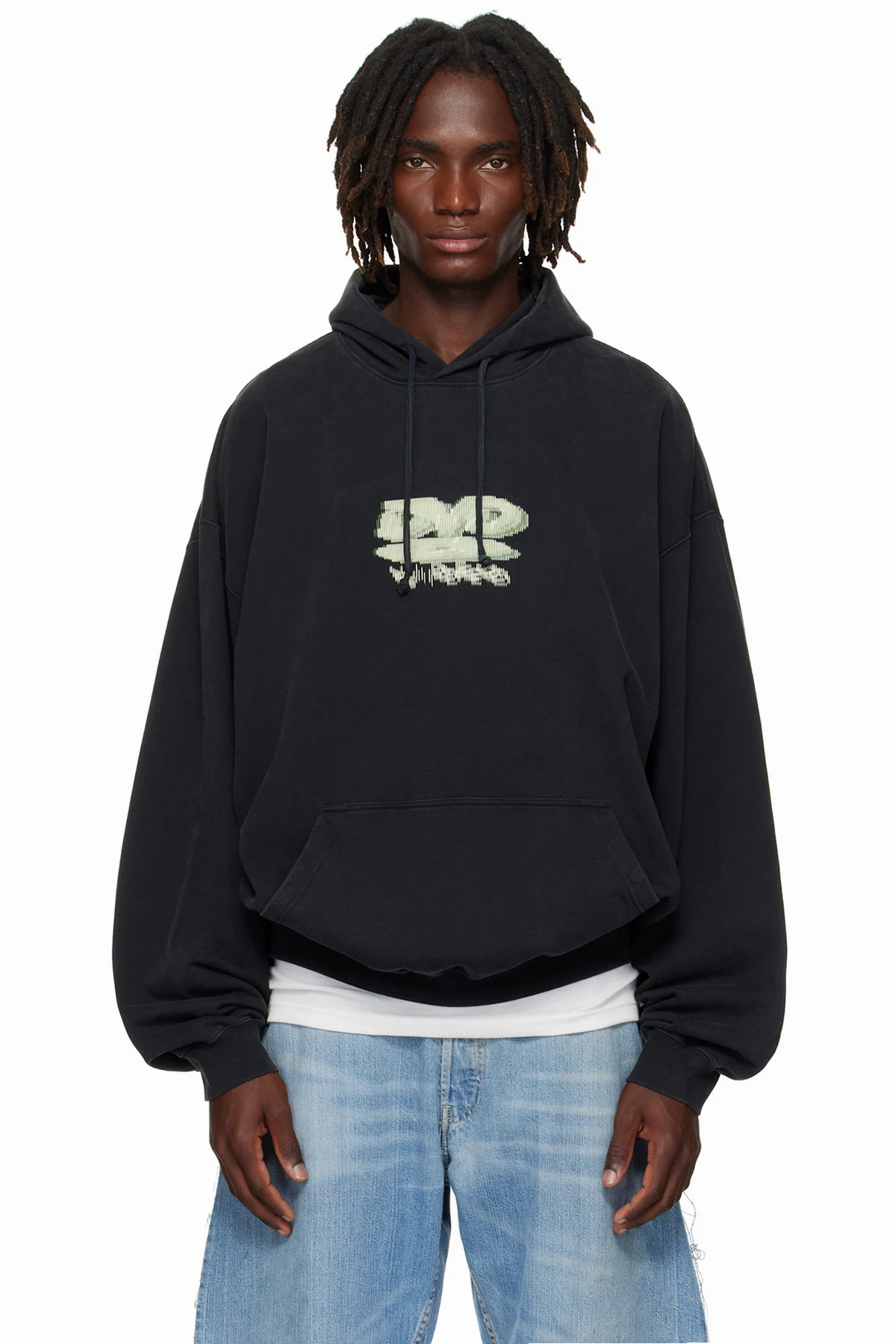 Black 'DVD' Oversized Hoodie