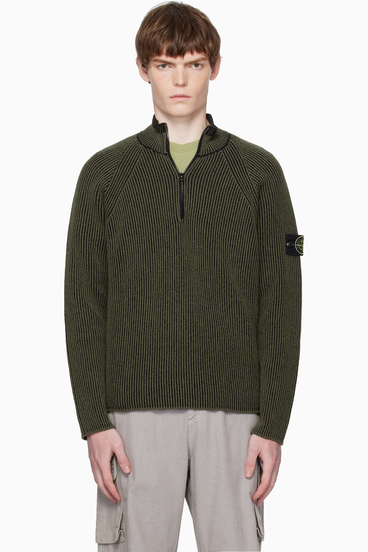 Khaki 5100024 Full Rib RWS Wool Sweatshirt