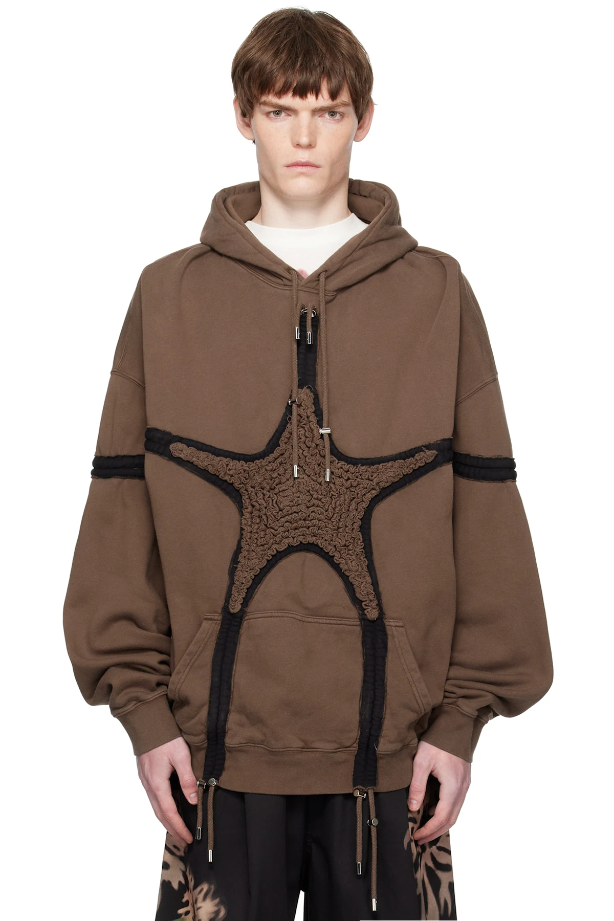 Brown Soft Star Hoodie