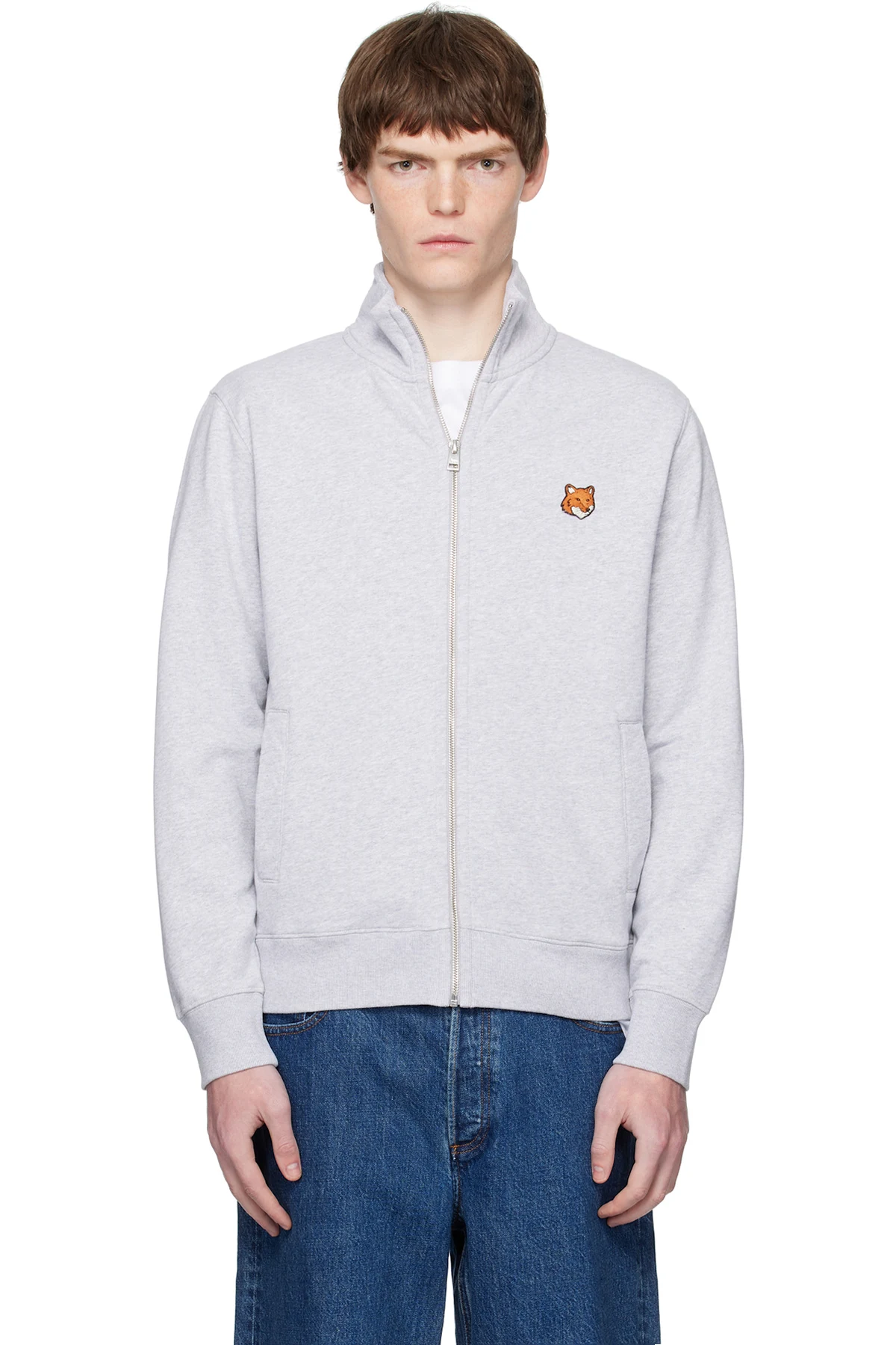 Gray Fox Head Patch Fullzip Regular Sweatshirt