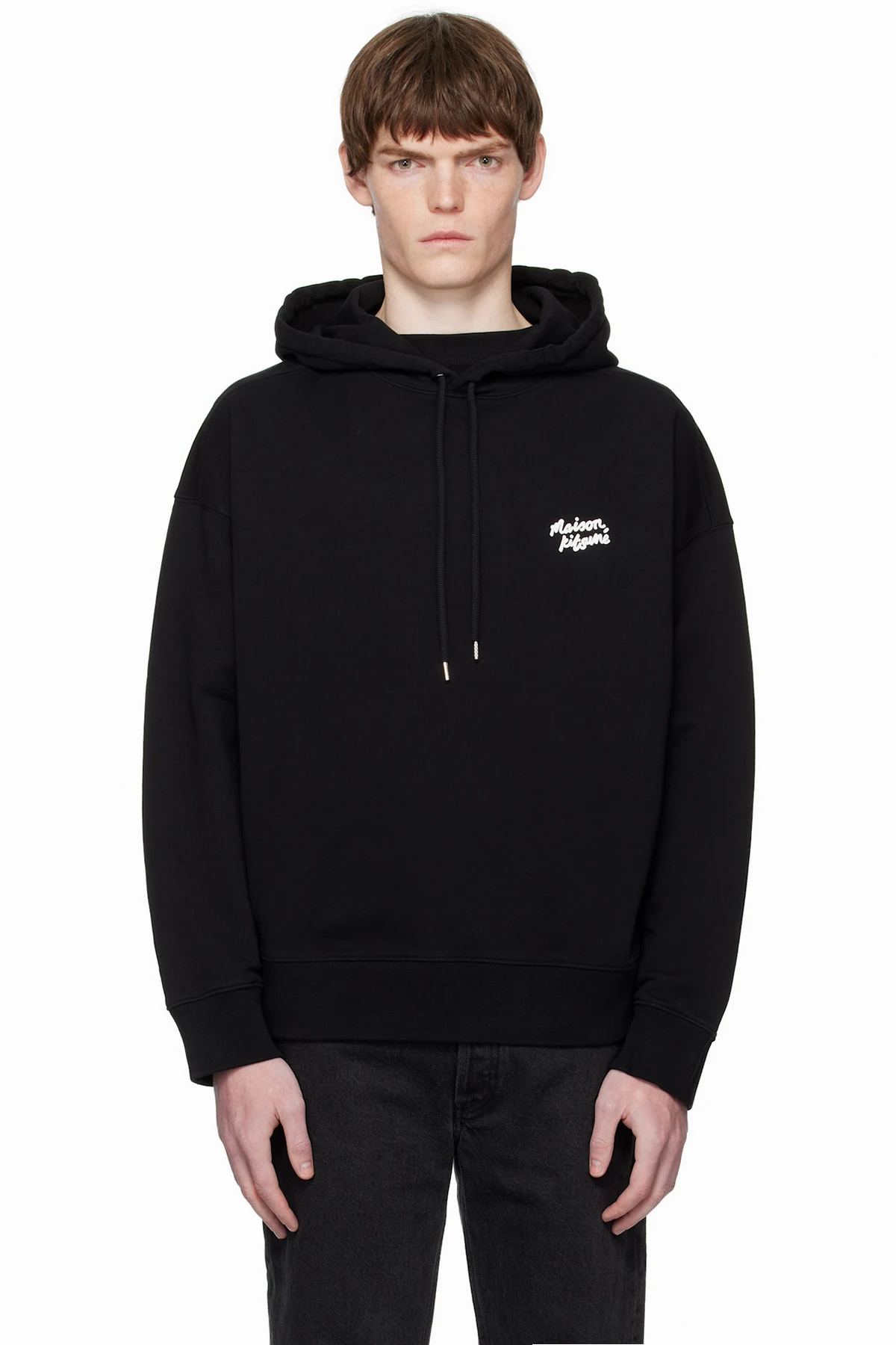 Black 'Maison Kitsuné' Handwriting Oversize Hoodie