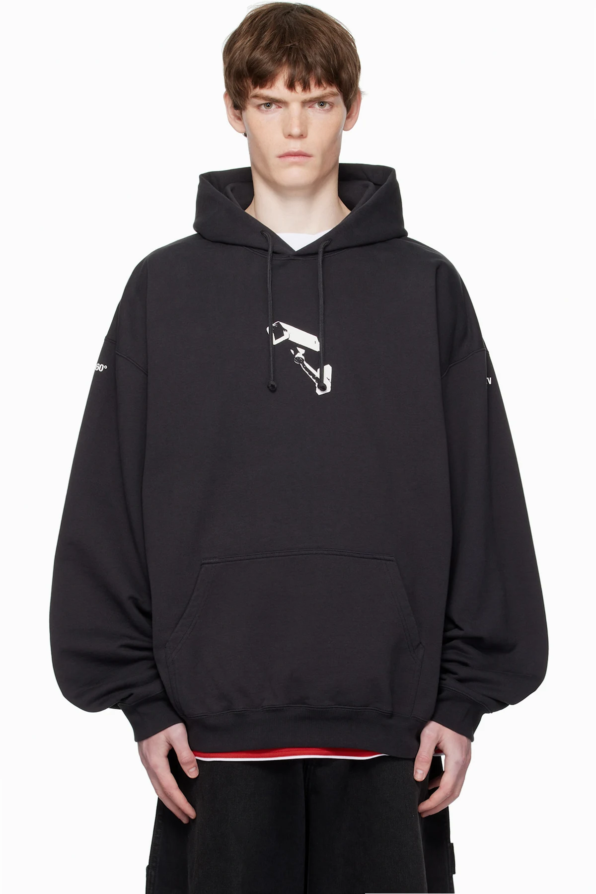 Black 'CCTV' Oversized Hoodie
