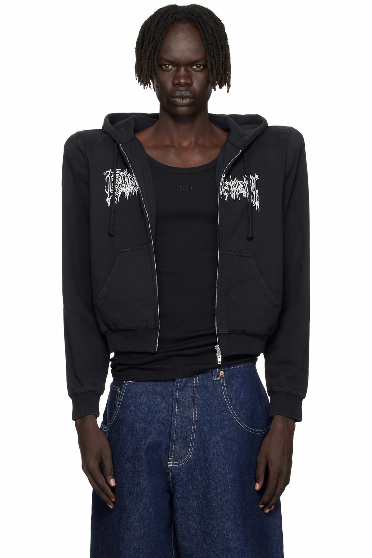 Black Cradle of Filth Logo Extreme Shoulder Hoodie