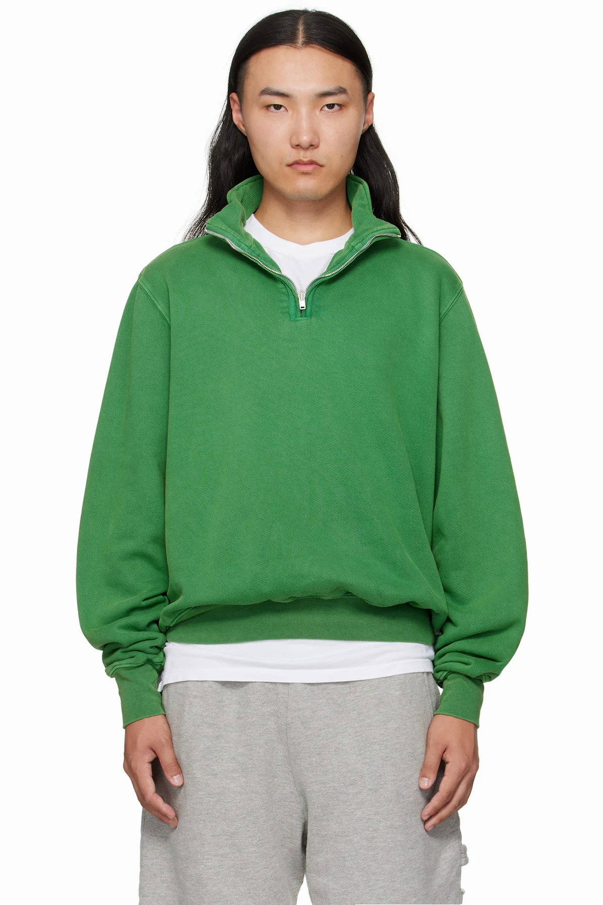 Green Heavyweight Banded Yacht Sweatshirt