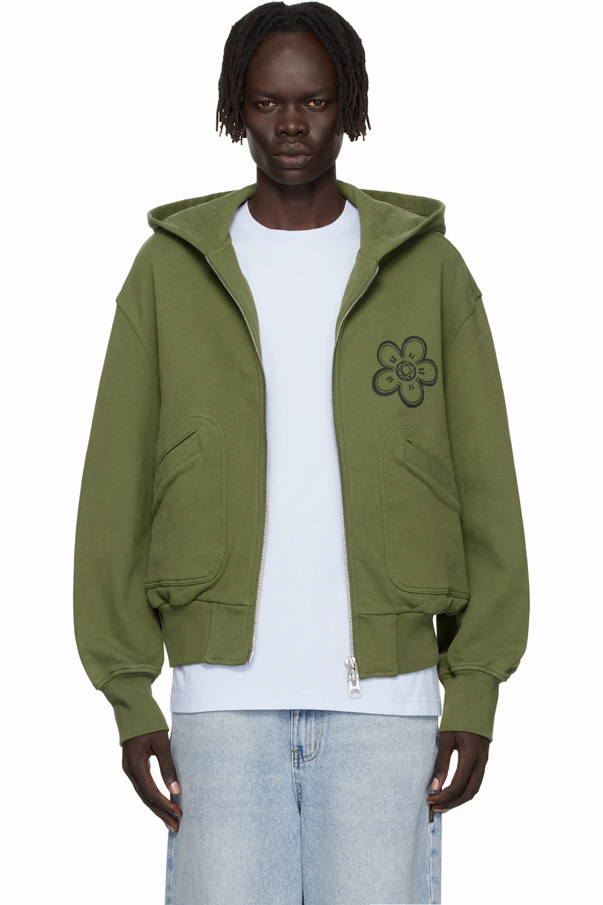 Khaki Kenzo Paris Futura 2000 Edition Boxy Full-Zip Hoodie