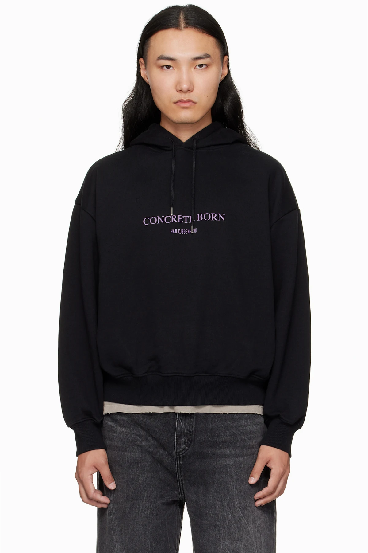 Black Logo Oversized Hoodie