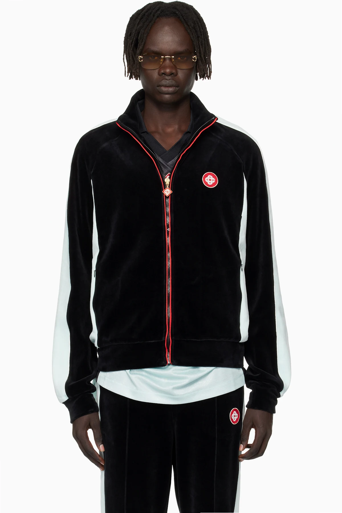 Black Velour Track Jacket