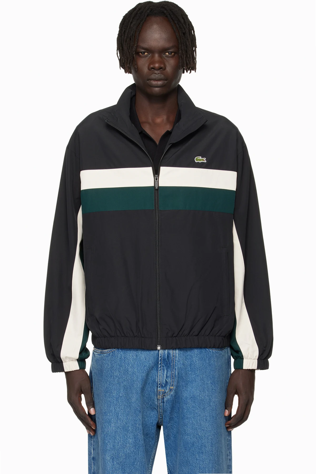 Black Color Block Track Jacket