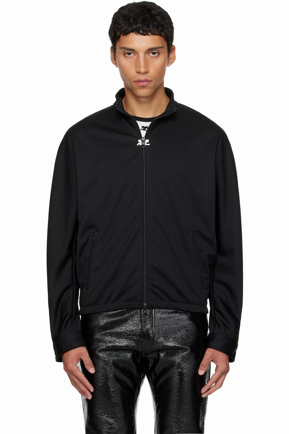 Black Interlock Tracksuit Jacket
