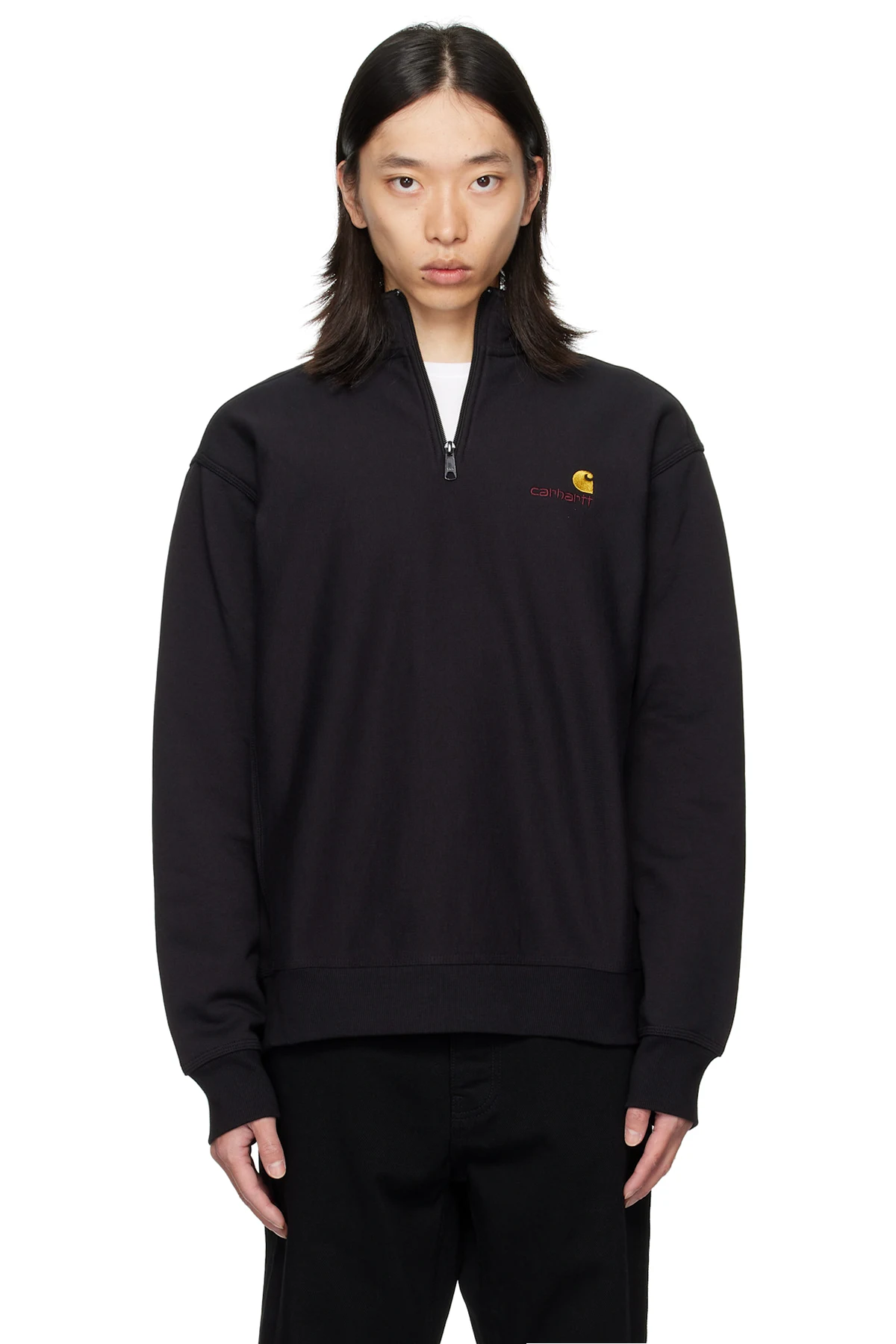 Black Half-Zip American Script Sweatshirt