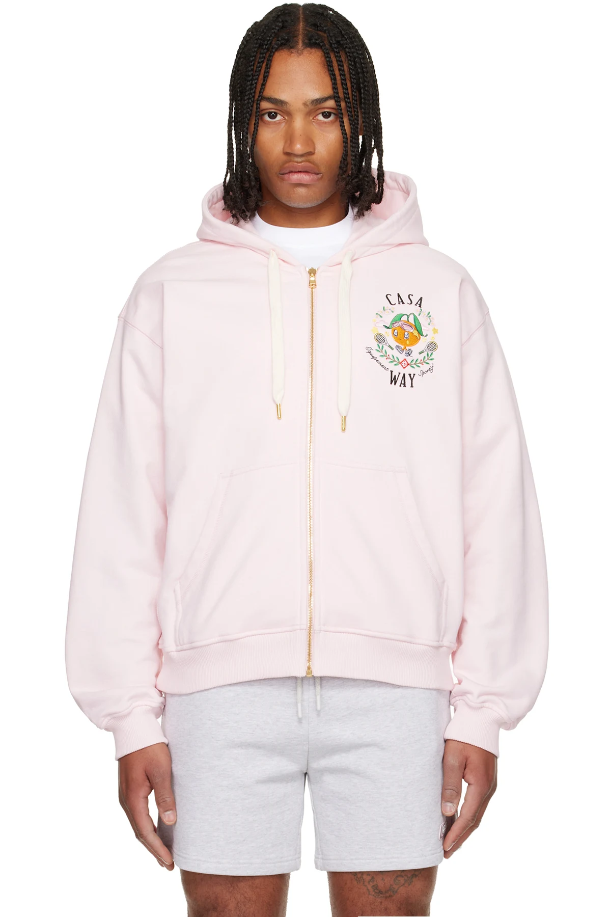 Pink 'Casa Way' Orange Mascot Zip Hoodie