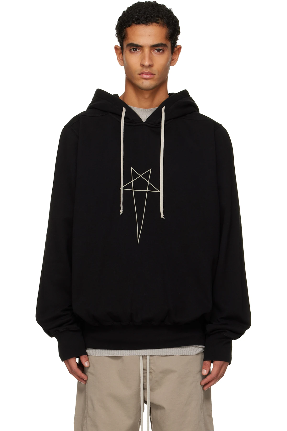 Black Penta Oversized Hoodie