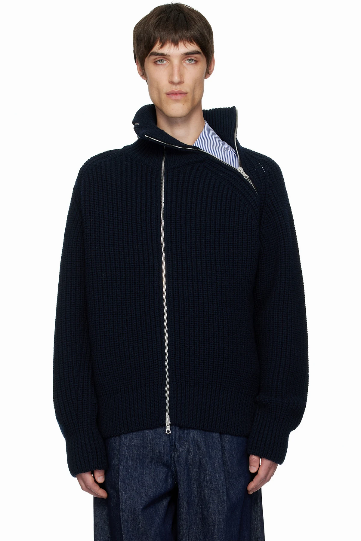 Black Zipped Wool Jacket