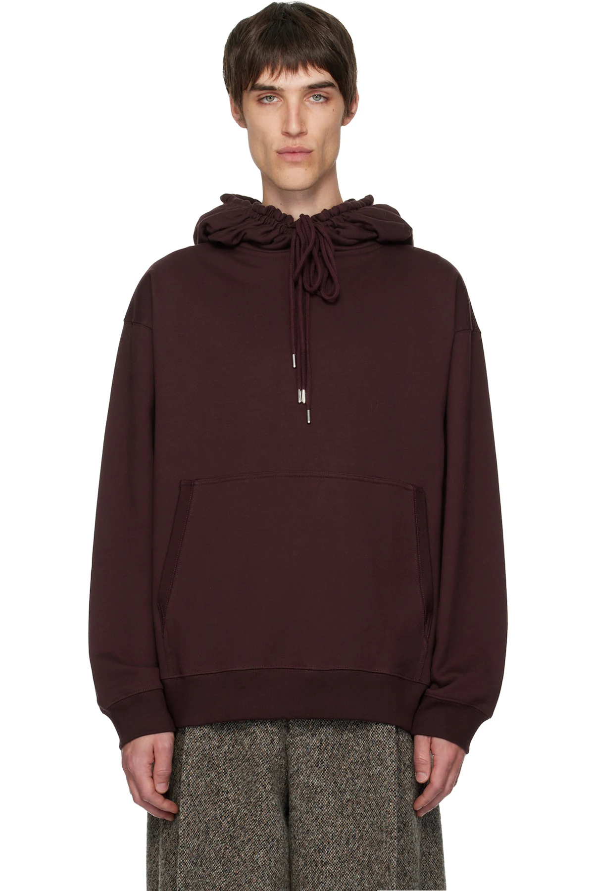 Burgundy Loose Fit Hoodie