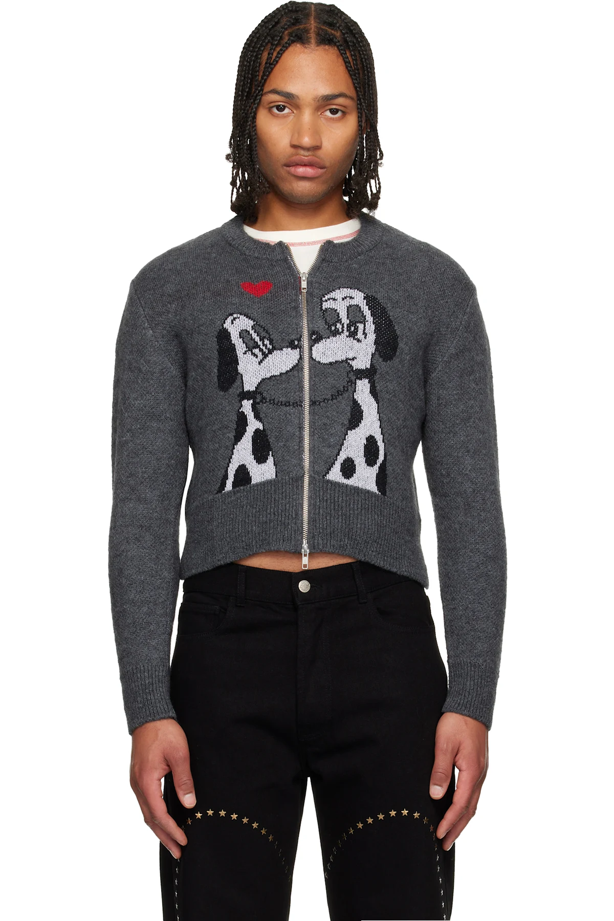 Gray Spots & Kisses Cardigan