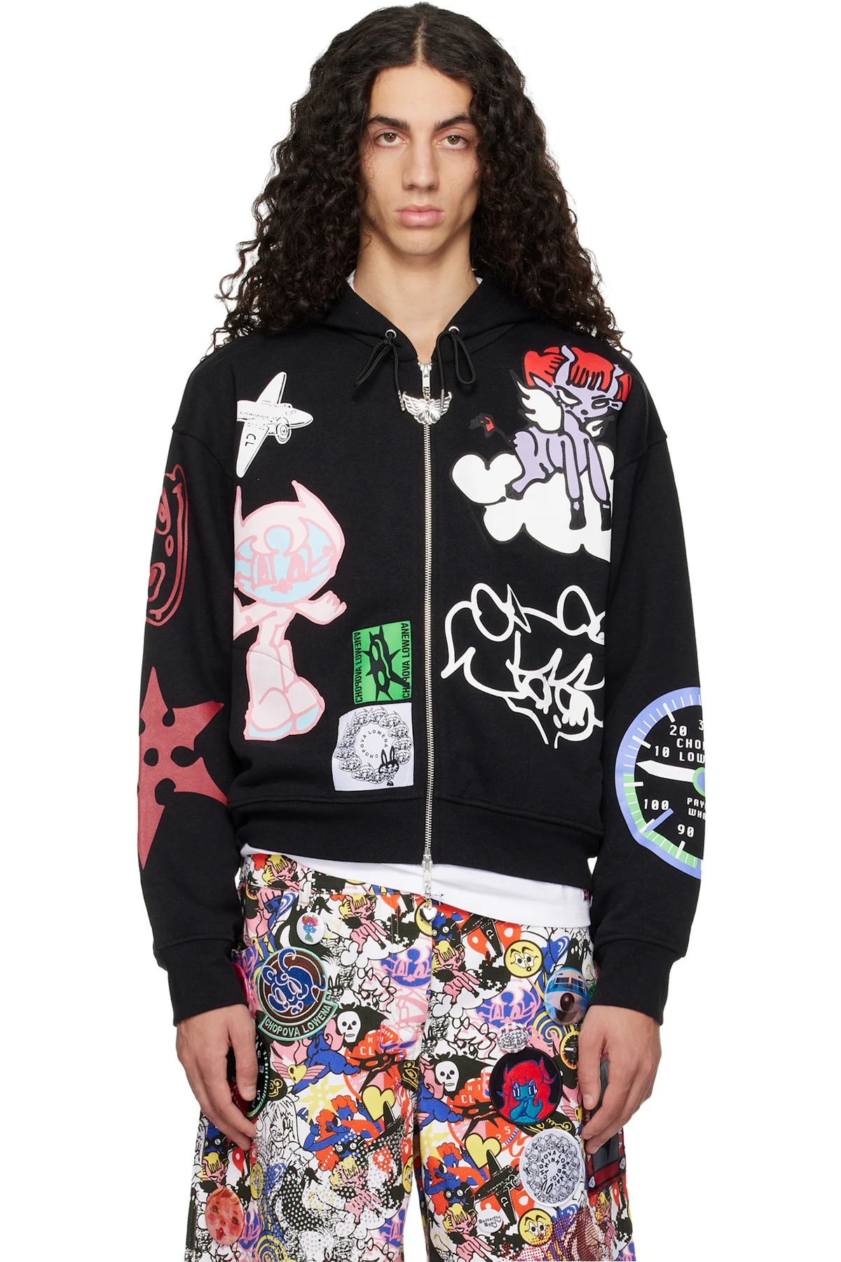 Black Flying High Zip Hoodie