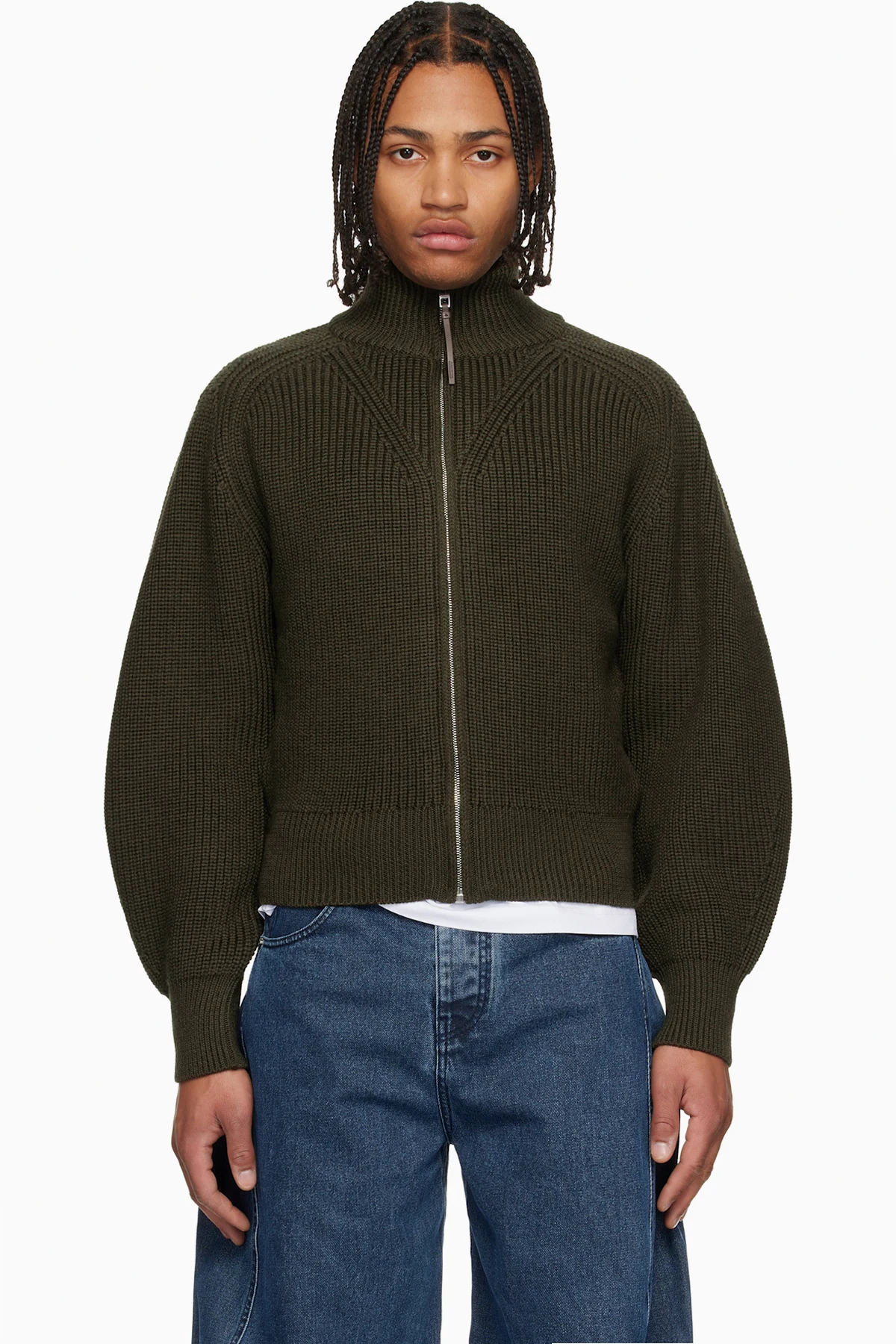 Green 'Le Cardigan Zippe Merino' Track Jacket