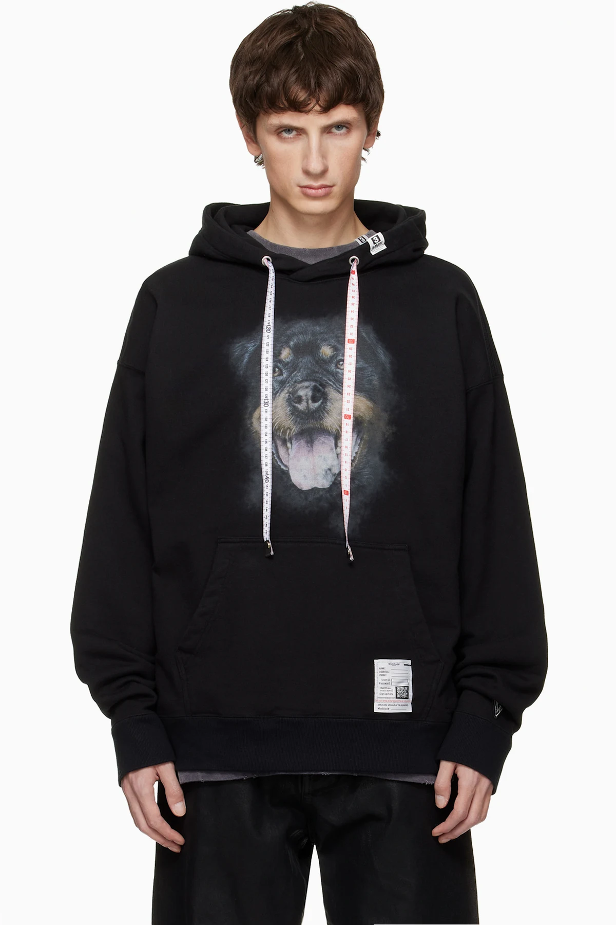 Black Dog Printed Hoodie