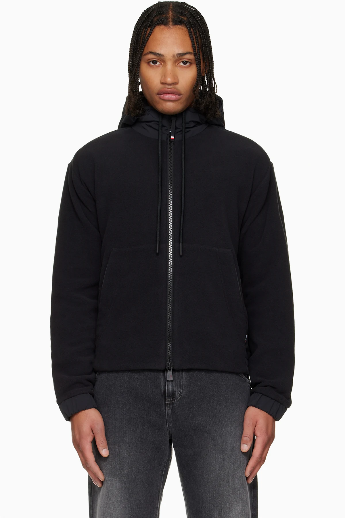 Black Polartec® Zip-Up Hoodie