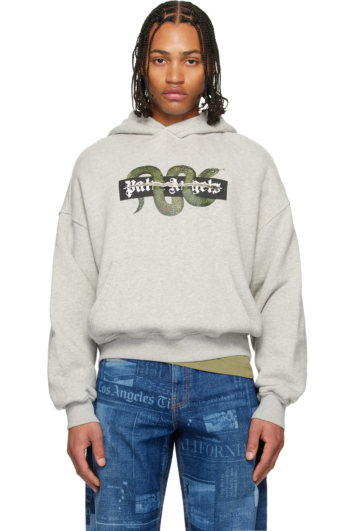 Gray Snake Graphic Hoodie