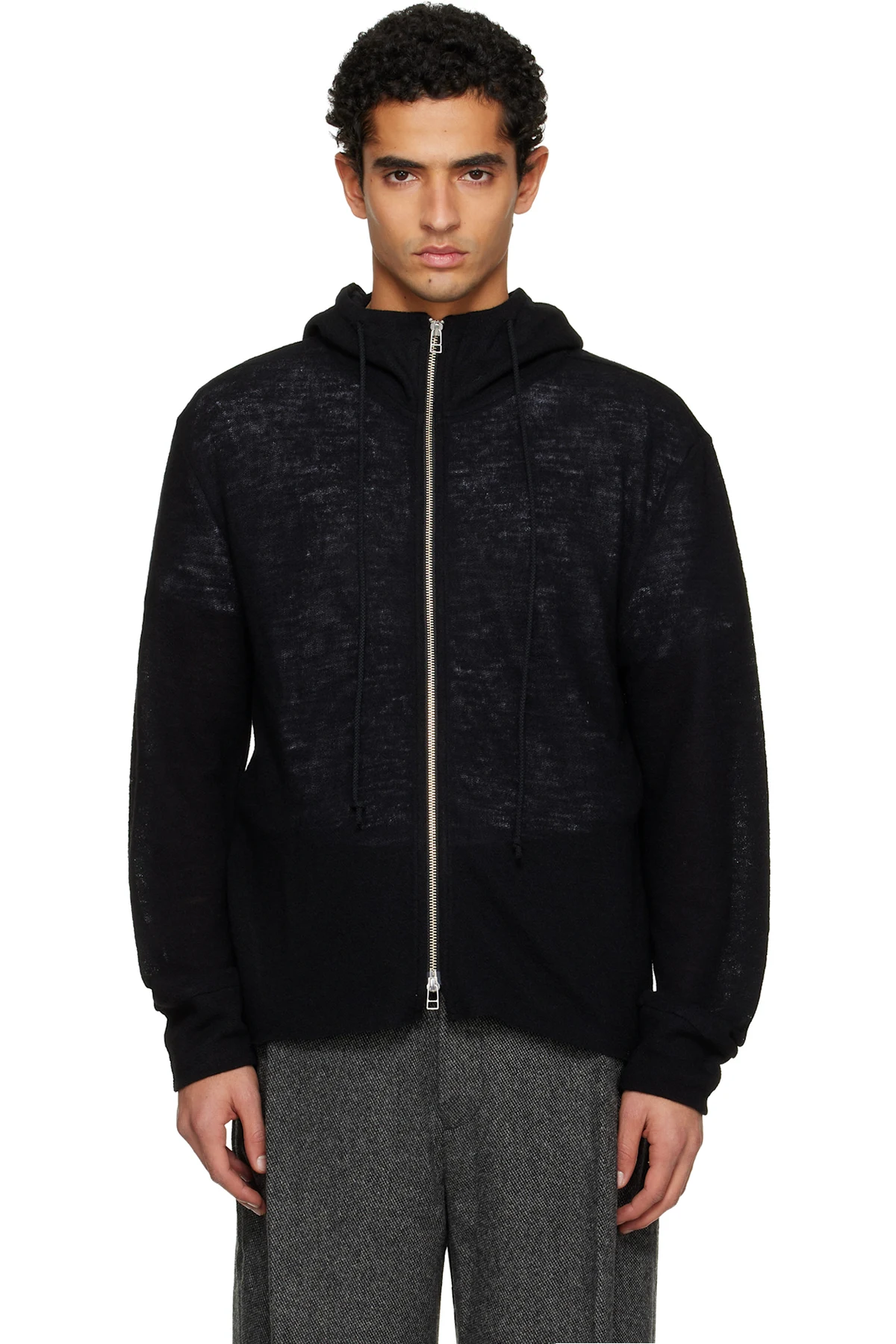 Black Light Wool Zip Hoodie