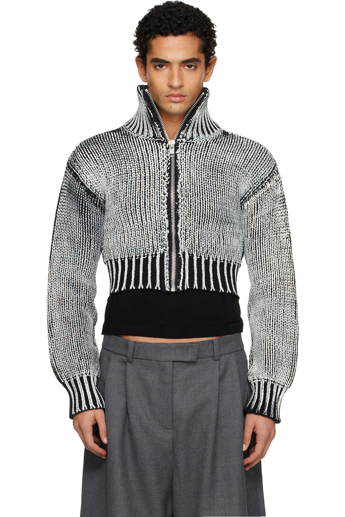 Black & White Zipper Jacket