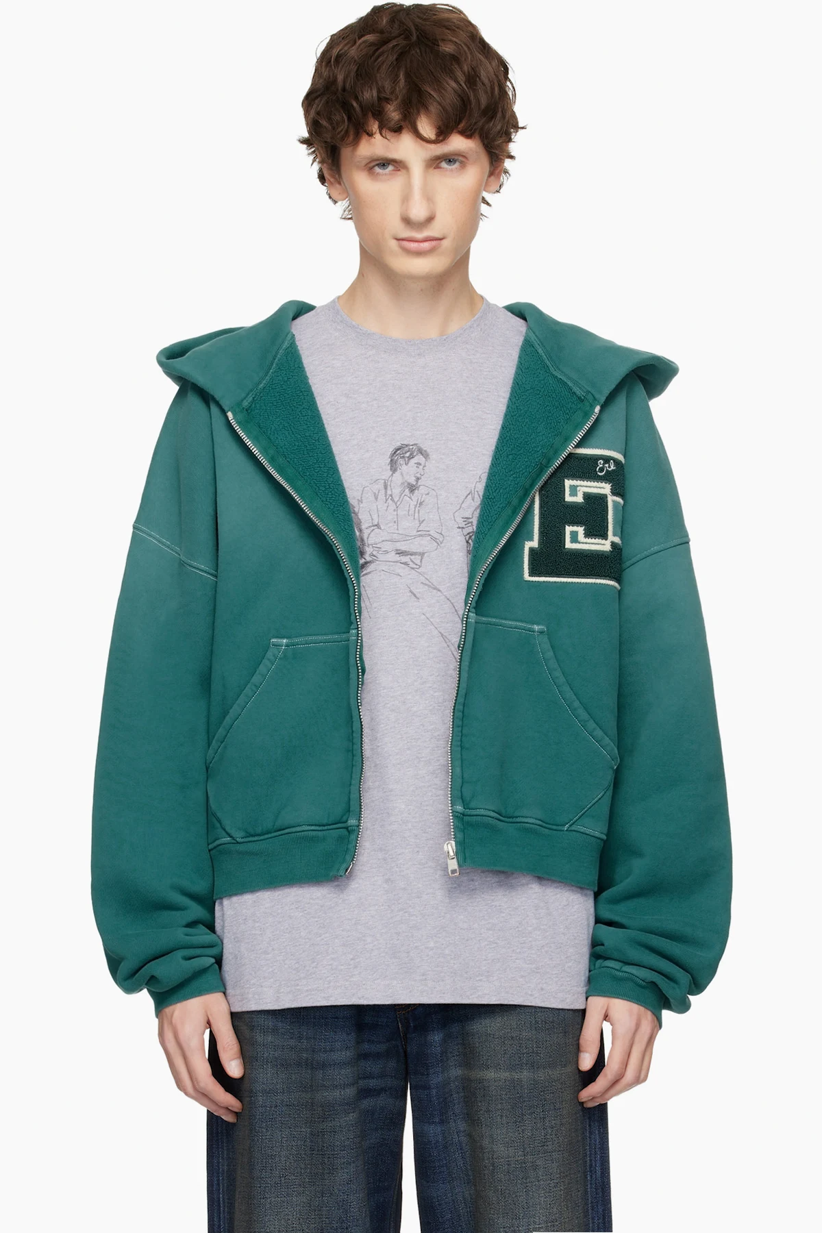 Green Letterman Hoodie