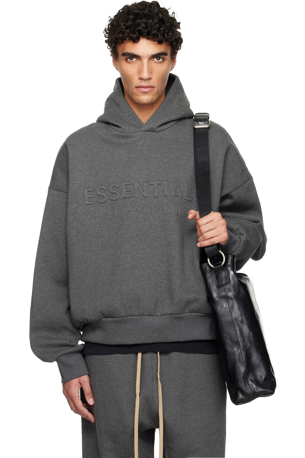 Gray Holiday Embossed 'Essentials' Classic Hoodie