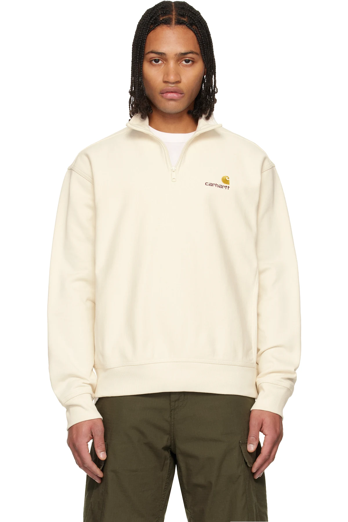Off-White Half Zip American Script Sweatshirt