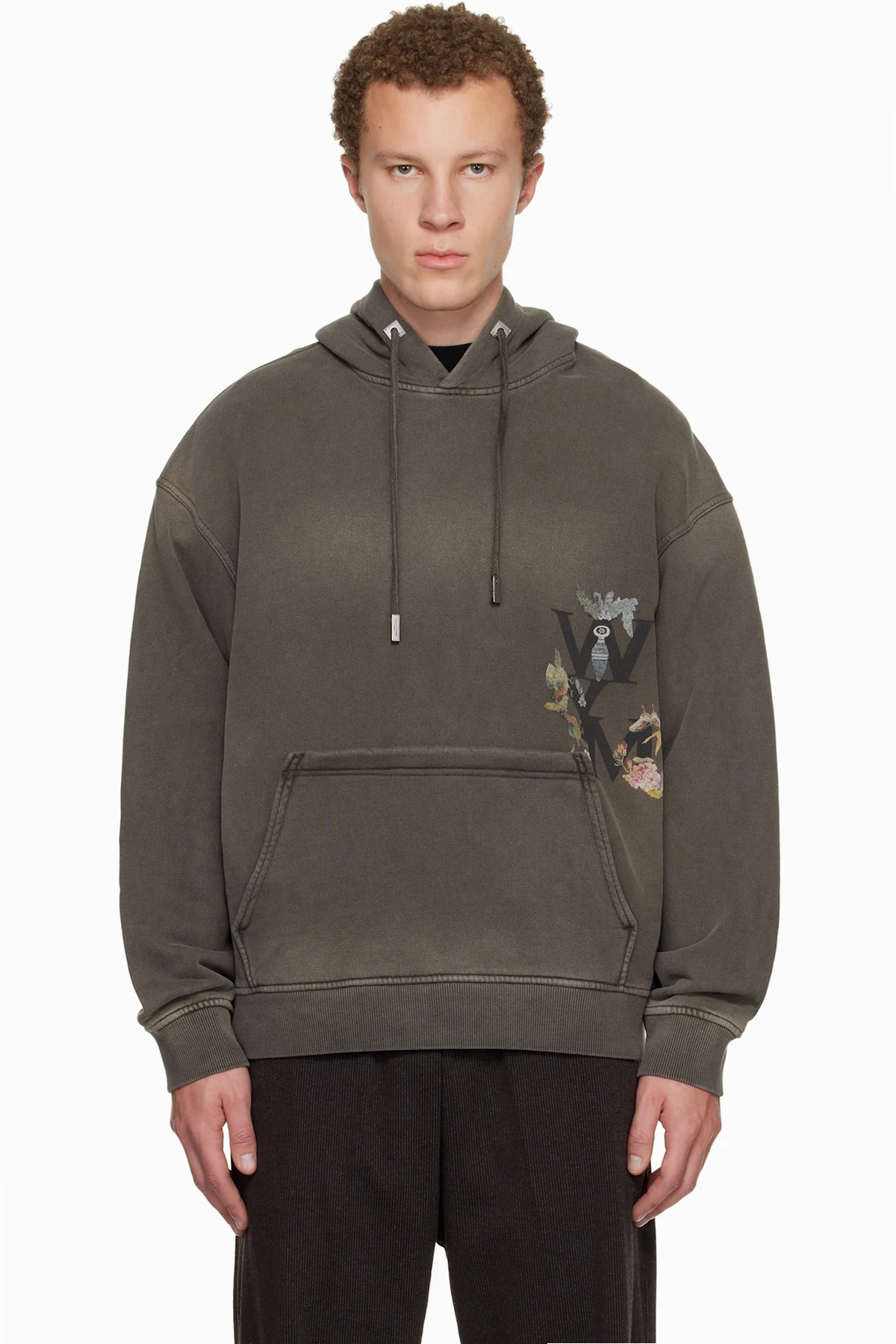 Brown Minhwa Logo Dyed Hoodie