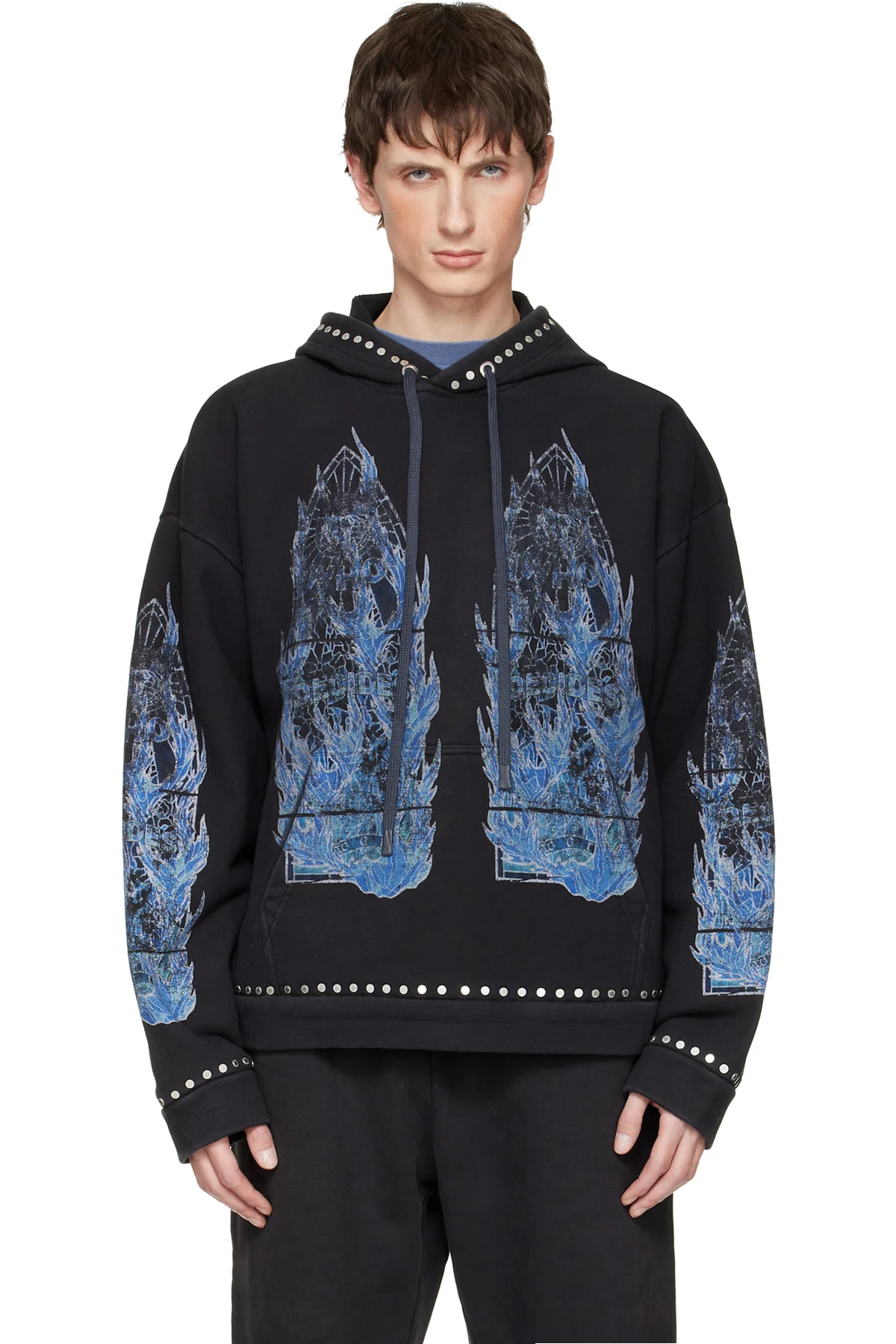 Black Flame Glass Hoodie