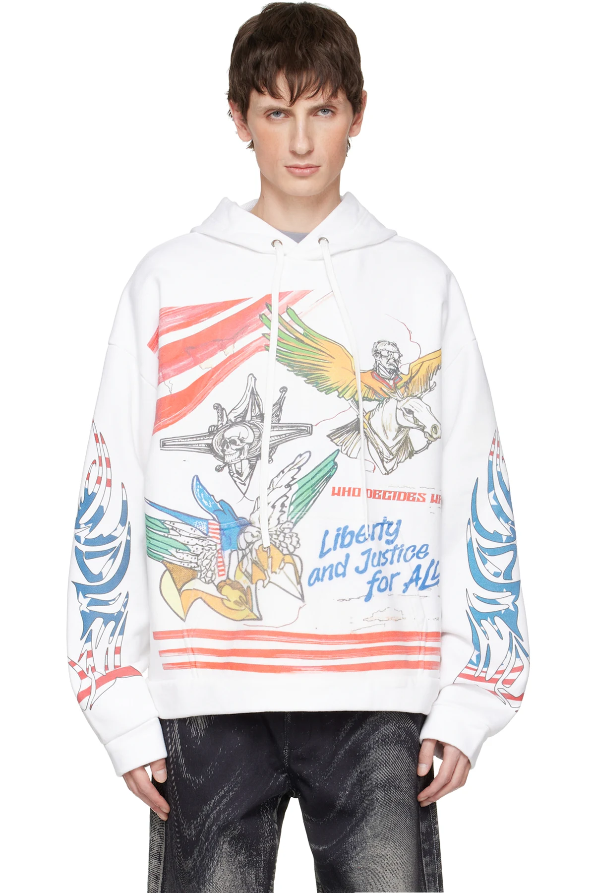 White Pullover 'Liberty' Hoodie