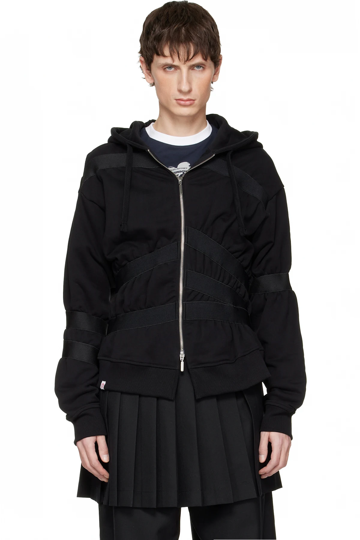 Black Taped Up Hoodie