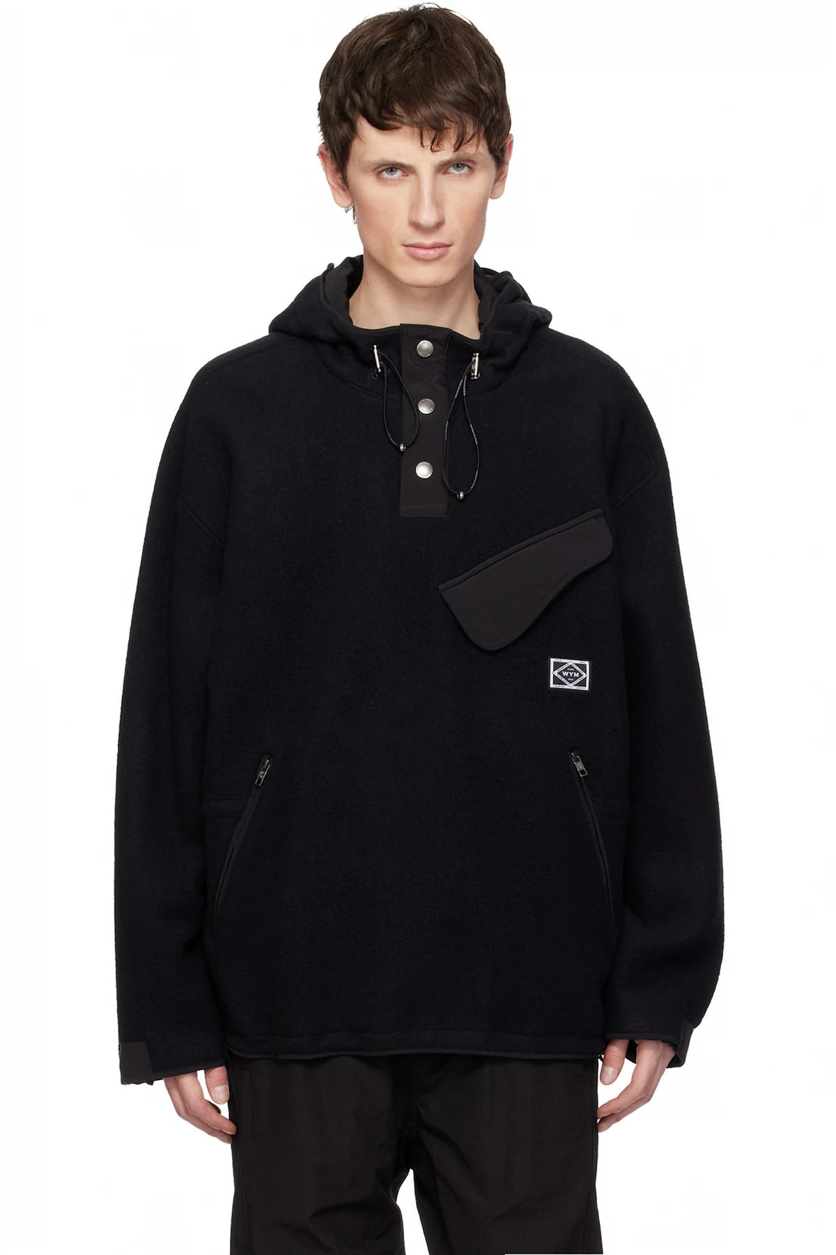 Black Logo Patch Hoodie