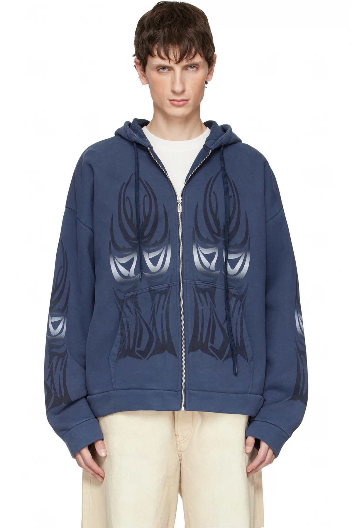 Blue Winged Zip Up Hoodie