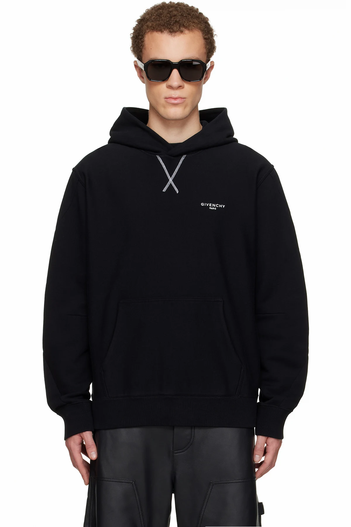 Black Couture Seam Hoodie