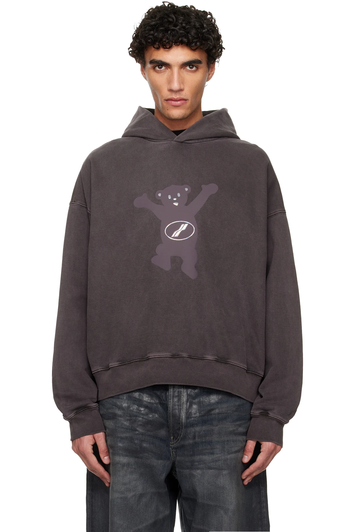 Gray Pigment New Teddy Logo Hoodie
