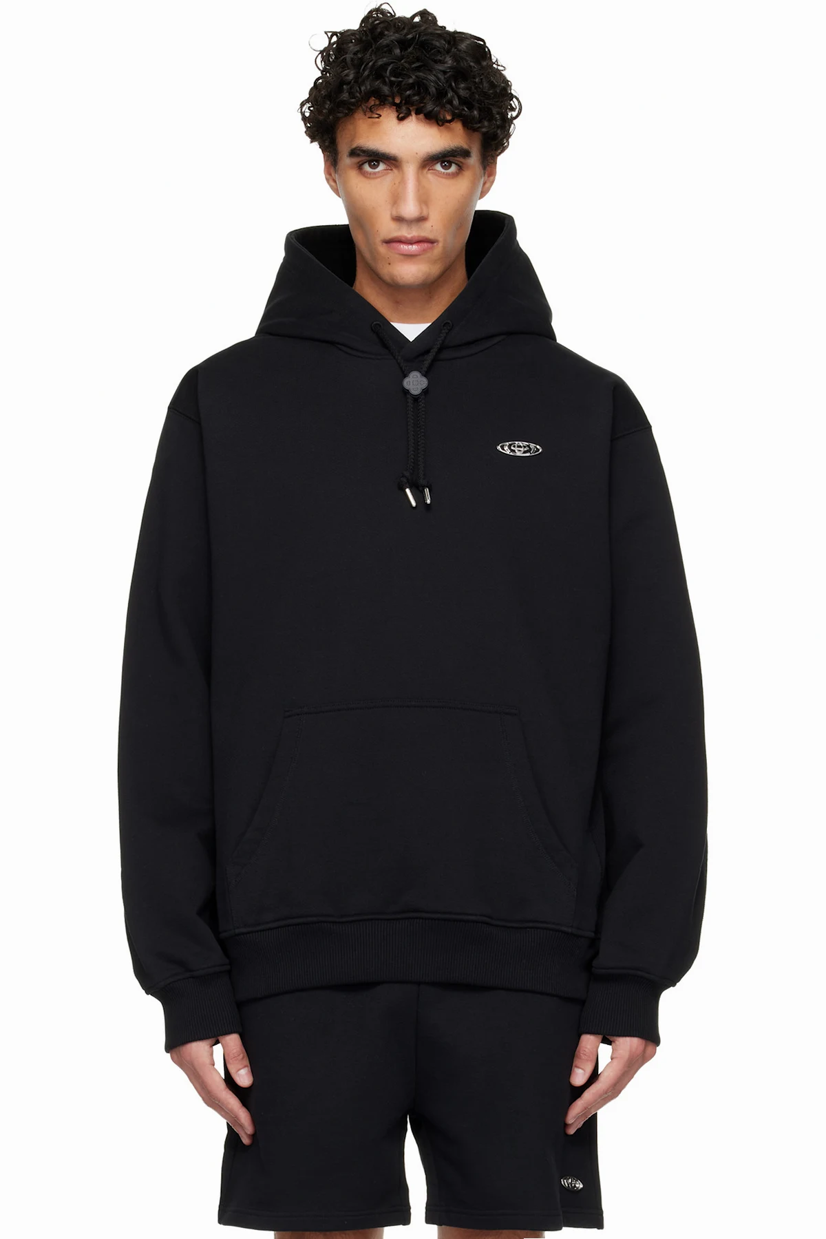 Black Warped Logo Hoodie