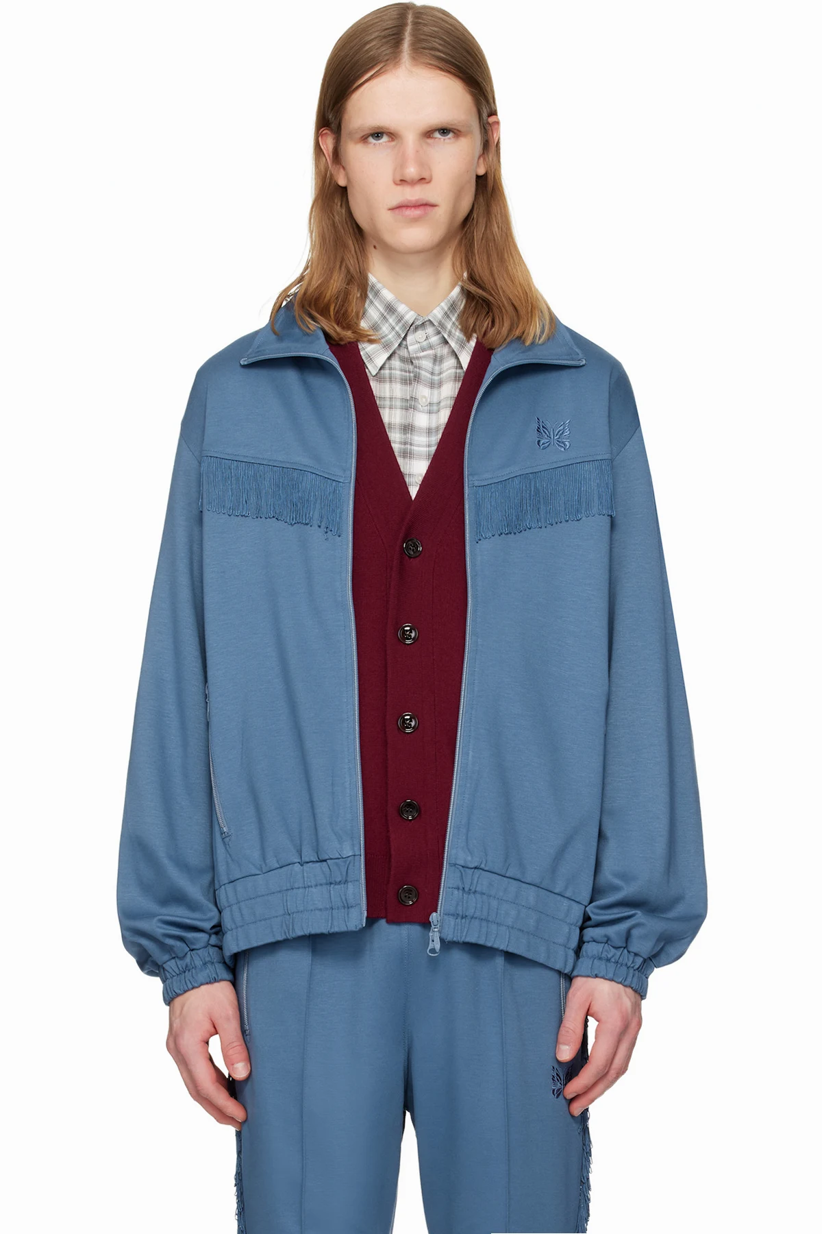 Navy Fringe Track Jacket