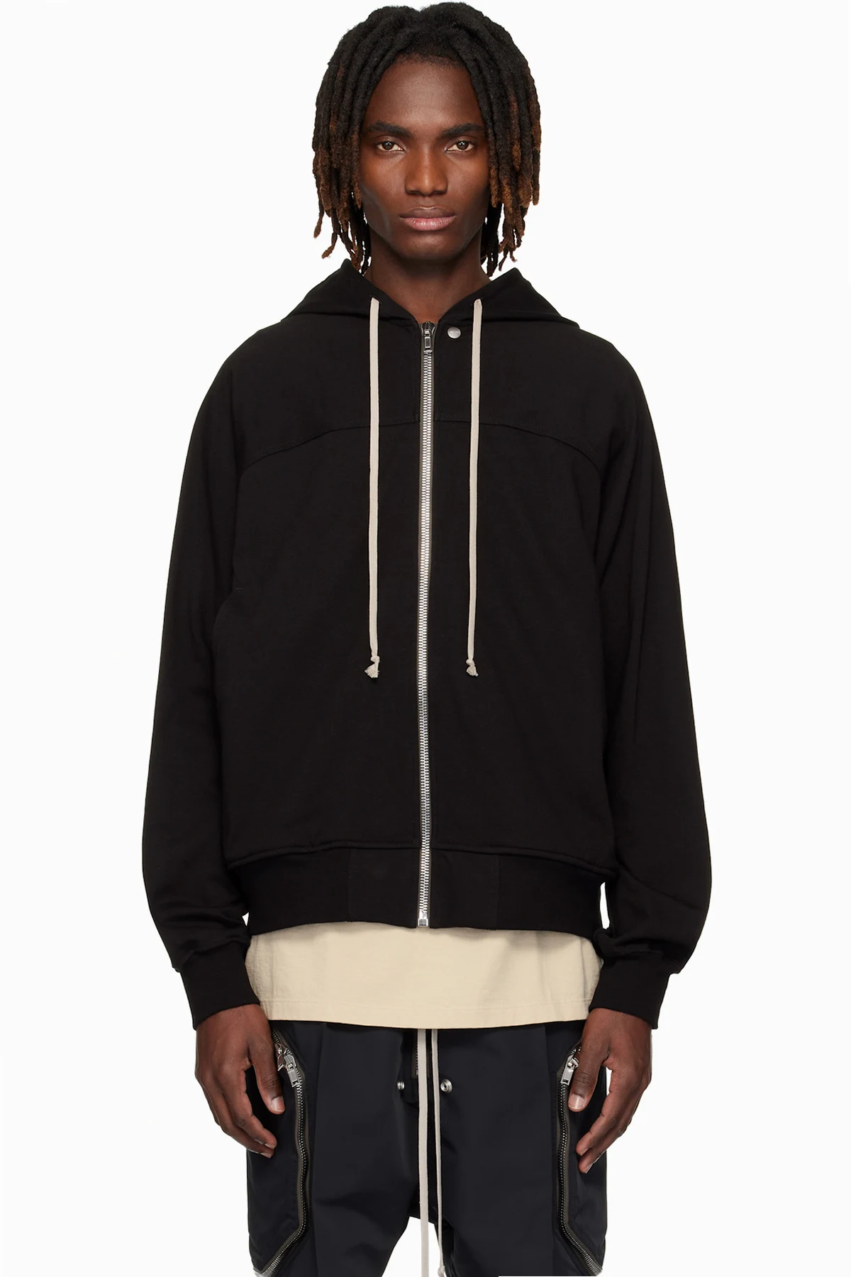 Black Temple Heavy Jersey Windbreaker Hoodie