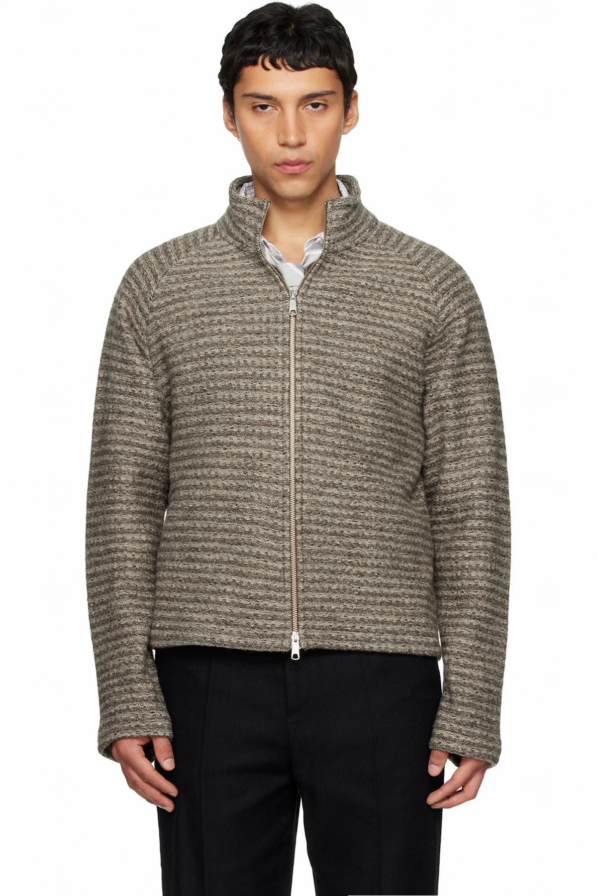 Taupe Leisure Zip Up Jacket