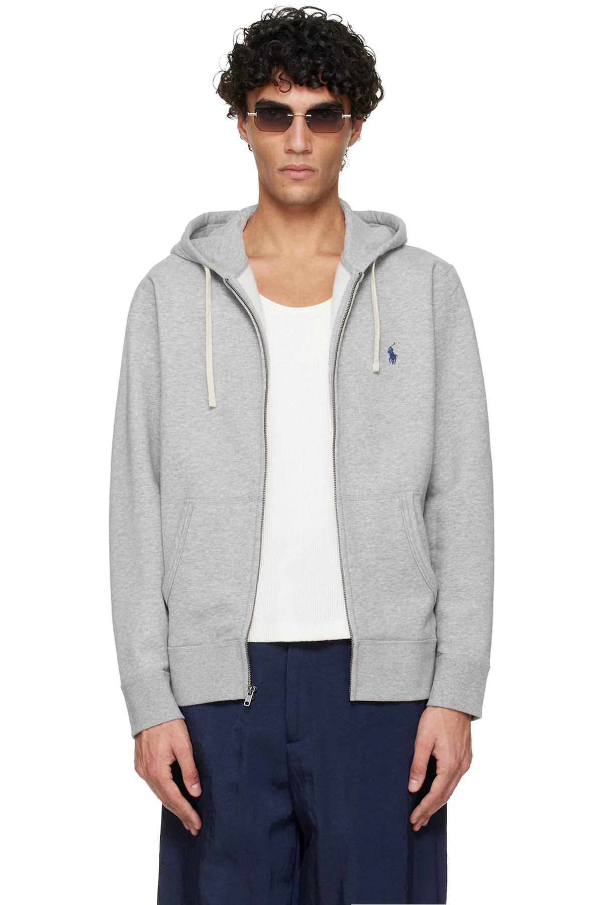 Gray Fleece Full-Zip Hoodie