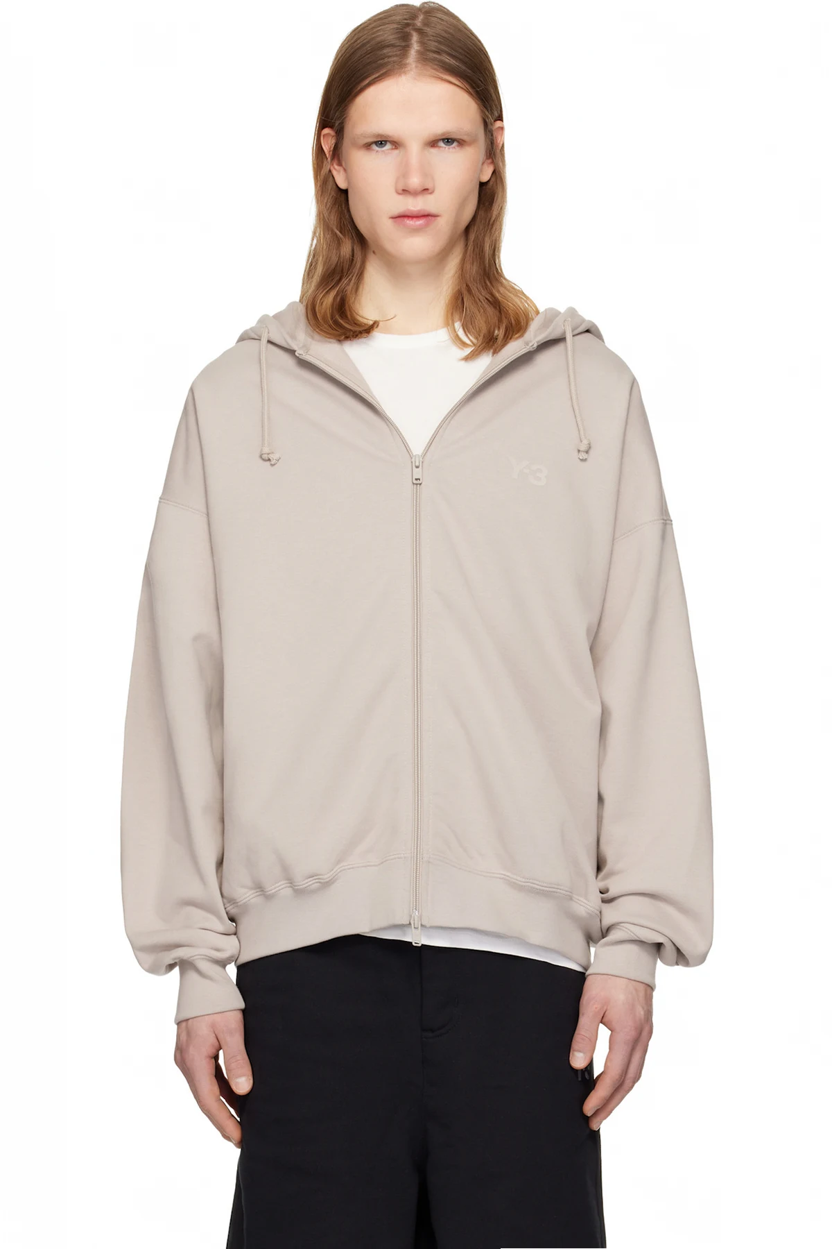 Taupe Brushed Terry Zipper Hoodie