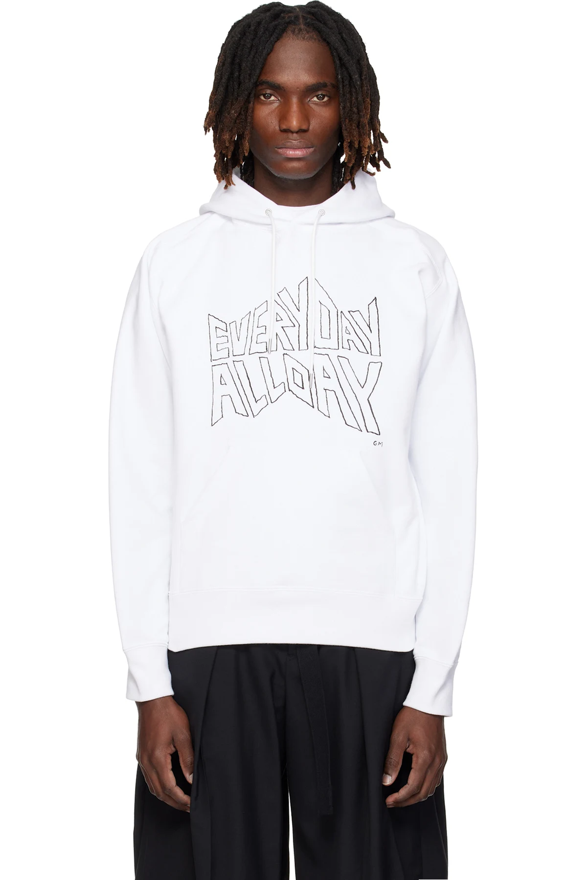 White 'geoff sacai' Print Hoodie