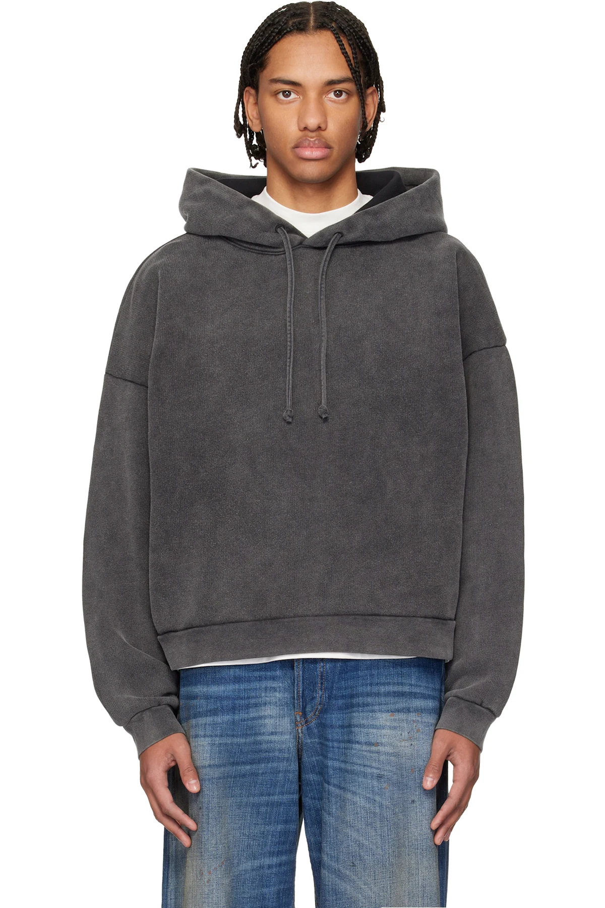 Gray Logo Patch Hoodie