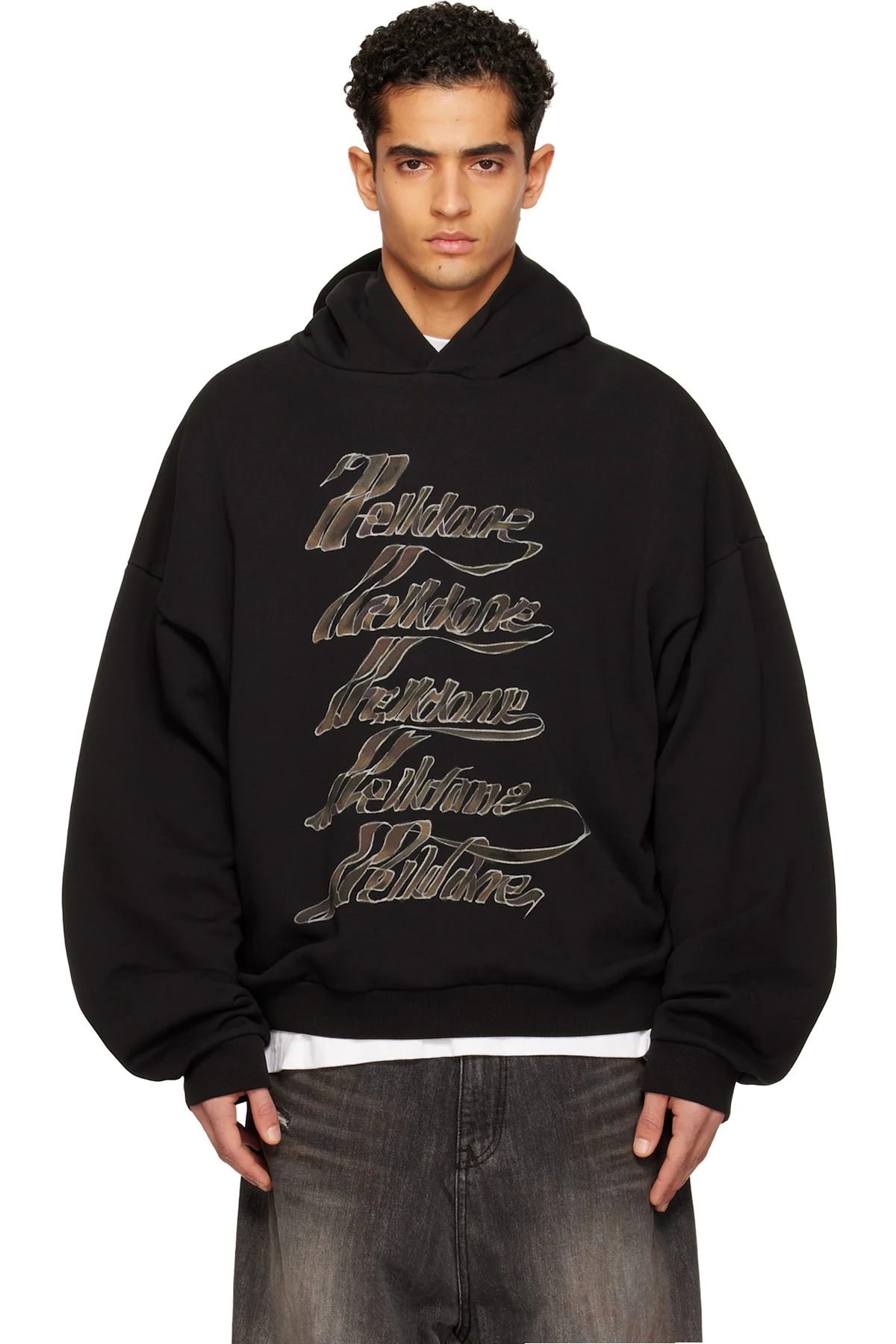 Black Se11done Multi-Logo Hoodie