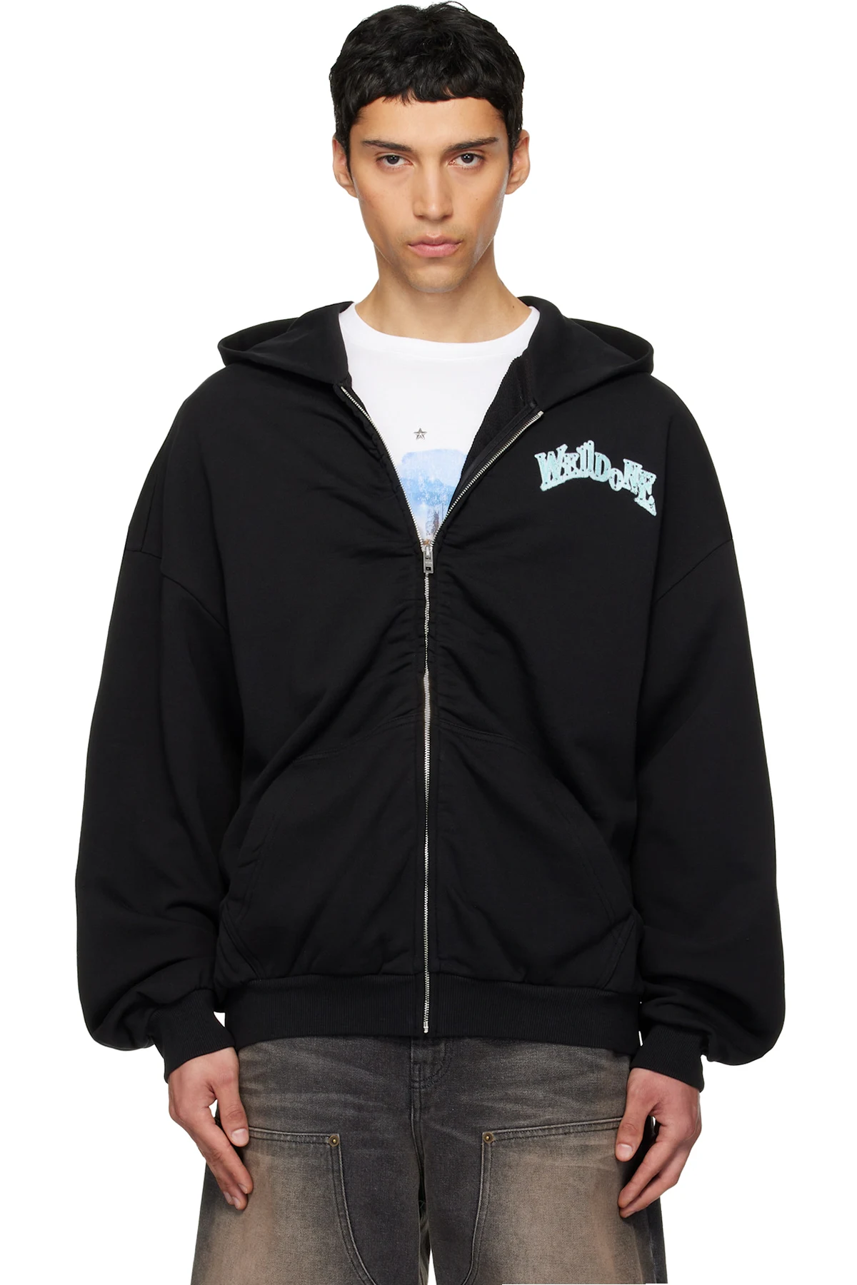 Black Angel Rock Zip-Up Hoodie