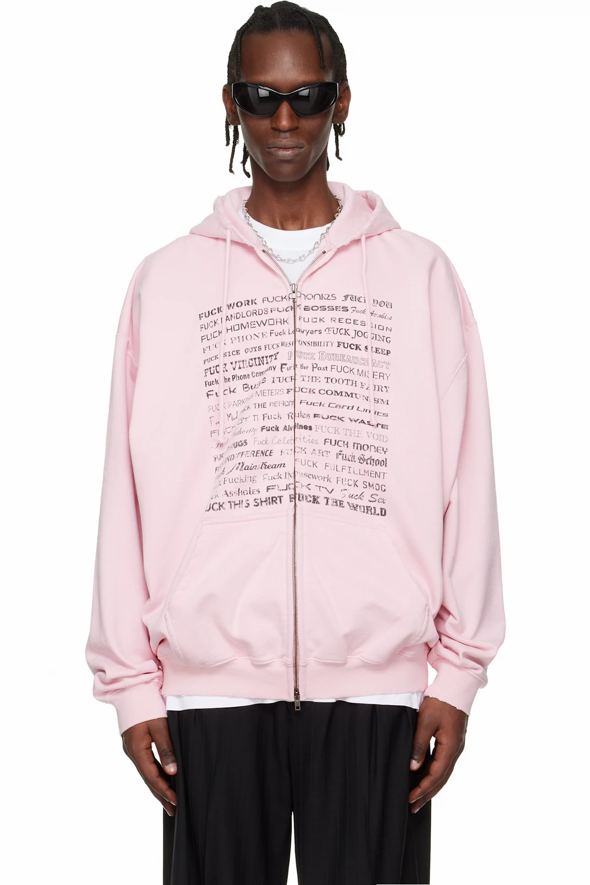Pink Fuck Everything Zip-Up Hoodie